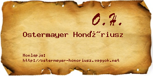 Ostermayer Honóriusz névjegykártya